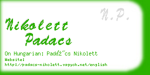 nikolett padacs business card